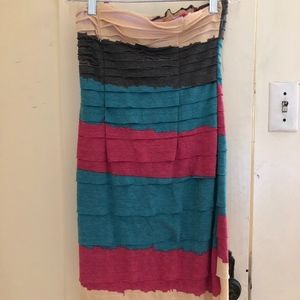 Mikayah Strapless Tiered Mini Dress (Small)